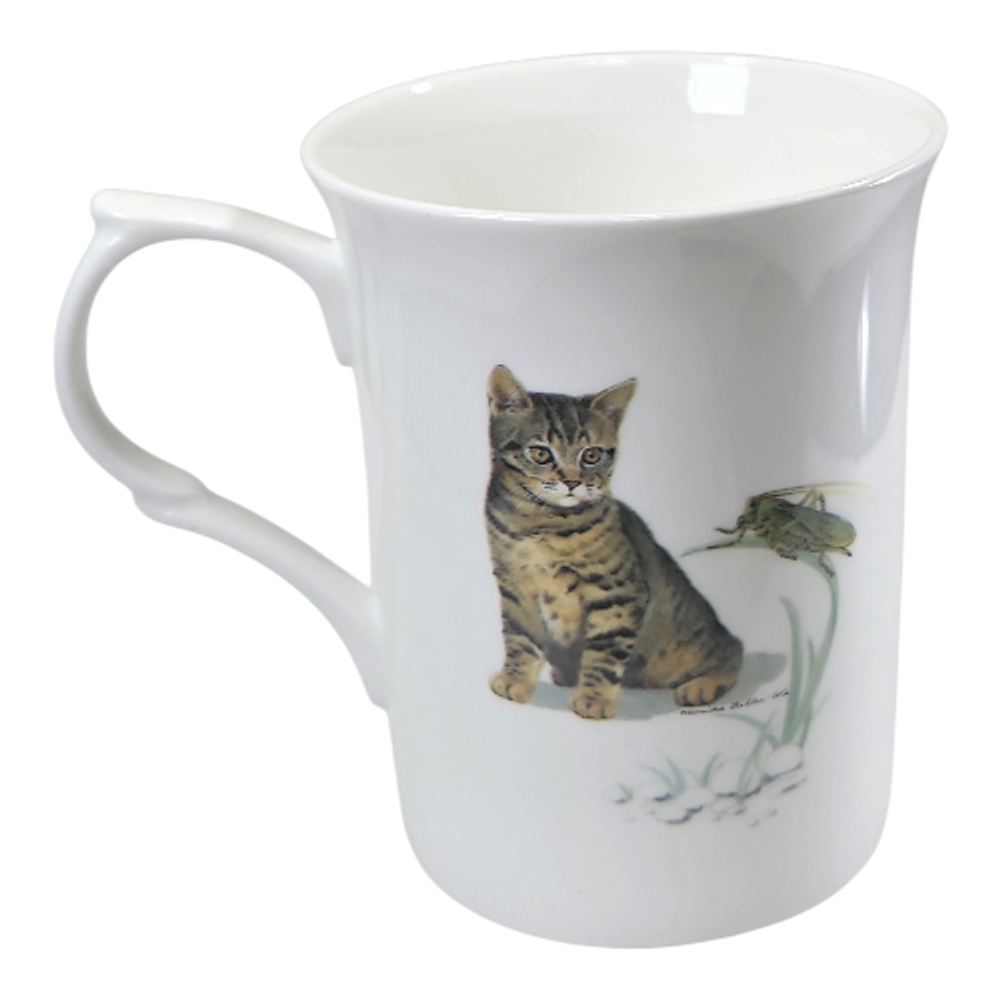 Windsor Fine Bone China Cat Mugs Set 2 England Kitty Coffee Tea Cups Gift - Picture 3 of 9